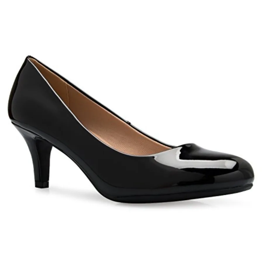 Olivia K Women's Comfort Classic Round Toe Kitten Low Mid Heel Dress Pumps
Olivia K Women's Comfort Classic Round Toe Kitten Low Mid Heel Dress Pumps