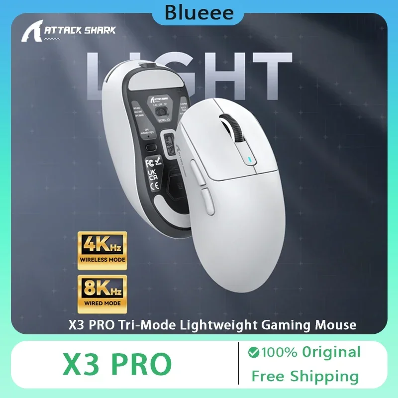 ATTACK SHARK X3 PRO Wireless Mouse Tri-Mode PAW3395 Sensor Low Lightweight Latency Esports Gaming Ergonomics Gamer
ATTACK SHARK X3 PRO Wireless Mouse Tri-Mode PAW3395 Sensor Low Lightweight Latency Esports Gaming Ergonomics Gamer