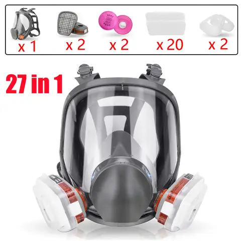 6800 Gas Mask Full Face Large Size Respirator Reusable Full Face Respirator Gas Paint Sprayer Chemical Wood working Dust