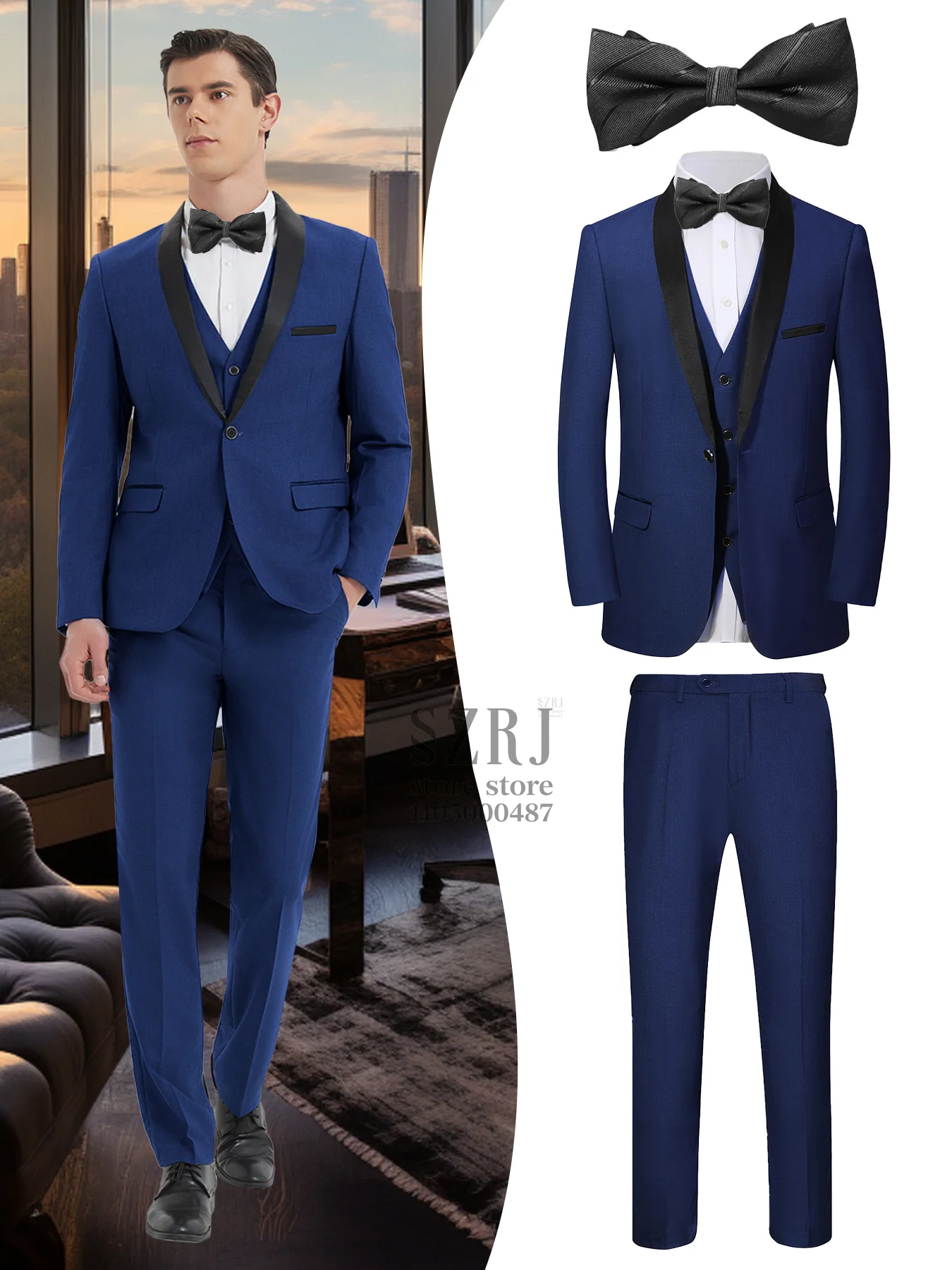 Мужской костюм в британском стиле (куртка + жилет + брюки + галстук-бабочка) - тонкий, элегантный, многоосведочный
Мужской костюм в британском стиле (куртка + жилет + брюки + галстук-бабочка) - тонкий, элегантный, многоосведочный