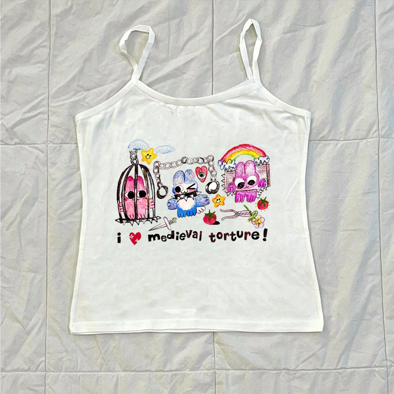 Graffiti printed slim fit women's clothing aesthetic cute girl printed vest Gothic Y2k Emo printed women's vest 2000s
Graffiti printed slim fit women's clothing aesthetic cute girl printed vest Gothic Y2k Emo printed women's vest 2000s