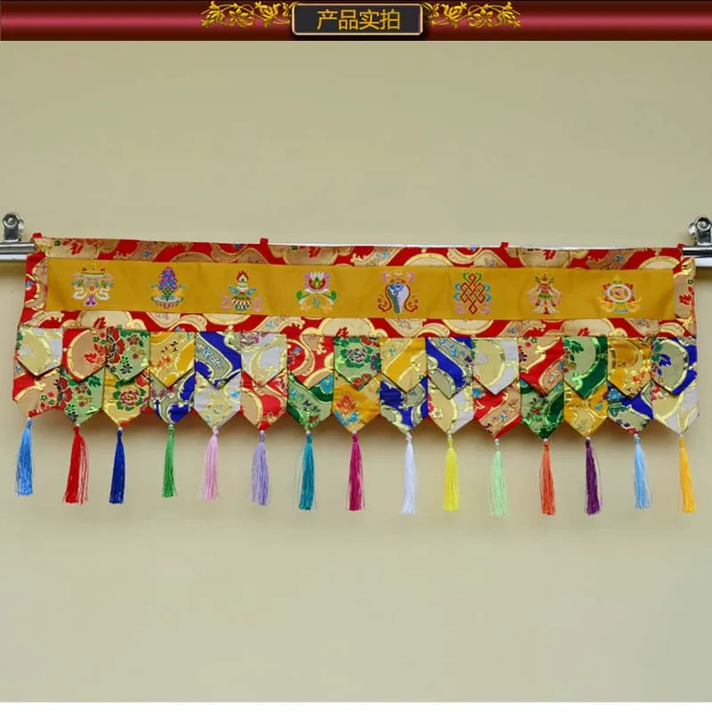 Wholesale Buddhism Tibet Nepal family Temple Altar Eight auspicious symbol Embroidery wall Door header banner curtain draperies
Wholesale Buddhism Tibet Nepal family Temple Altar Eight auspicious symbol Embroidery wall Door header banner curtain draperies