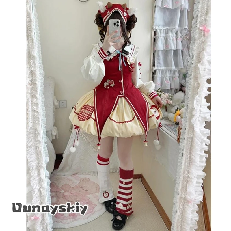aBANNc*@Cosplay Japanese Sweet Lolita Christmas 2 Piece Set Costume Kawaii Bow Shirt + Red Vest+Fluffy Skirts New Vintage Outfit
aBANNc*@Cosplay Japanese Sweet Lolita Christmas 2 Piece Set Costume Kawaii Bow Shirt + Red Vest+Fluffy Skirts New Vintage Outfit