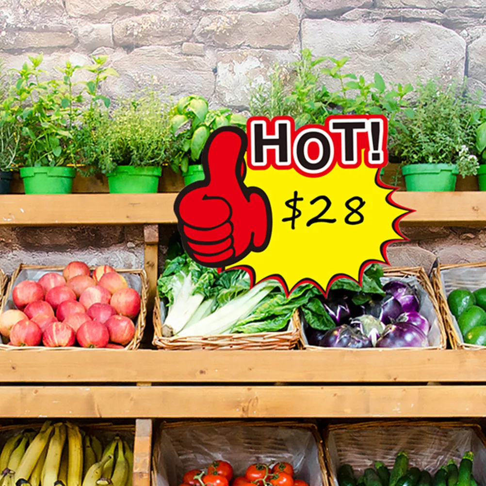 50Pcs Eye Catching Price Signs Premium Paper Advertising Tags Promotional Stickers for Retail Shop Market Sale Fundraiser
50Pcs Eye Catching Price Signs Premium Paper Advertising Tags Promotional Stickers for Retail Shop Market Sale Fundraiser