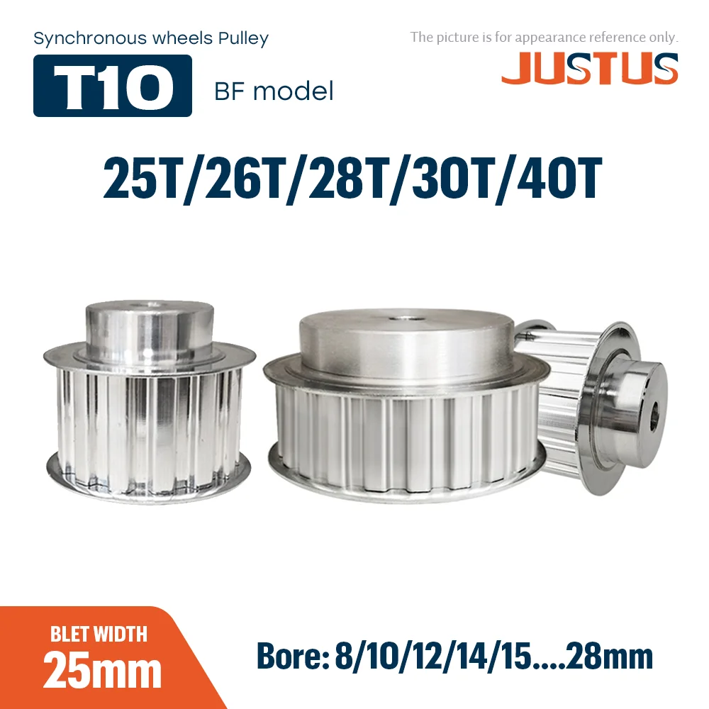 25T 26T 28T 30T 40T BF Type T10 Timing Pulley Bore 8mm To 28mm Slot Width 27 mm Teeth Pitch 10mm For 25mm T10 Synchronous Belt
25T 26T 28T 30T 40T BF Type T10 Timing Pulley Bore 8mm To 28mm Slot Width 27 mm Teeth Pitch 10mm For 25mm T10 Synchronous Belt