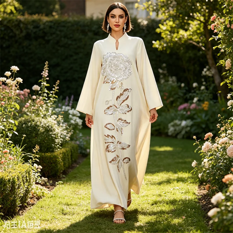 Muslim Women Sequins Maxi Dress Abaya Dubai Kaftan Eid Djellaba Islam Jalabiya Caftan Marocain Femme Robe Ramadan Vestidos Gown
Muslim Women Sequins Maxi Dress Abaya Dubai Kaftan Eid Djellaba Islam Jalabiya Caftan Marocain Femme Robe Ramadan Vestidos Gown