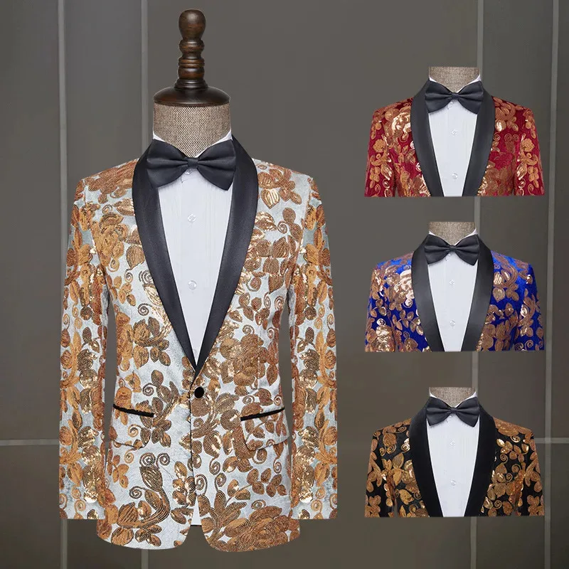 Performance Costume Men's Velvet Sequin Stage Performance Singer Host Dress New Nightclub Studio Suit Jacket 
Performance Costume Men's Velvet Sequin Stage Performance Singer Host Dress New Nightclub Studio Suit Jacket