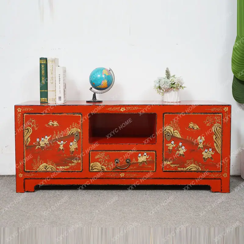 Vintage all solid wood painted bedroom TV cabinet living room painted locker
Vintage all solid wood painted bedroom TV cabinet living room painted locker