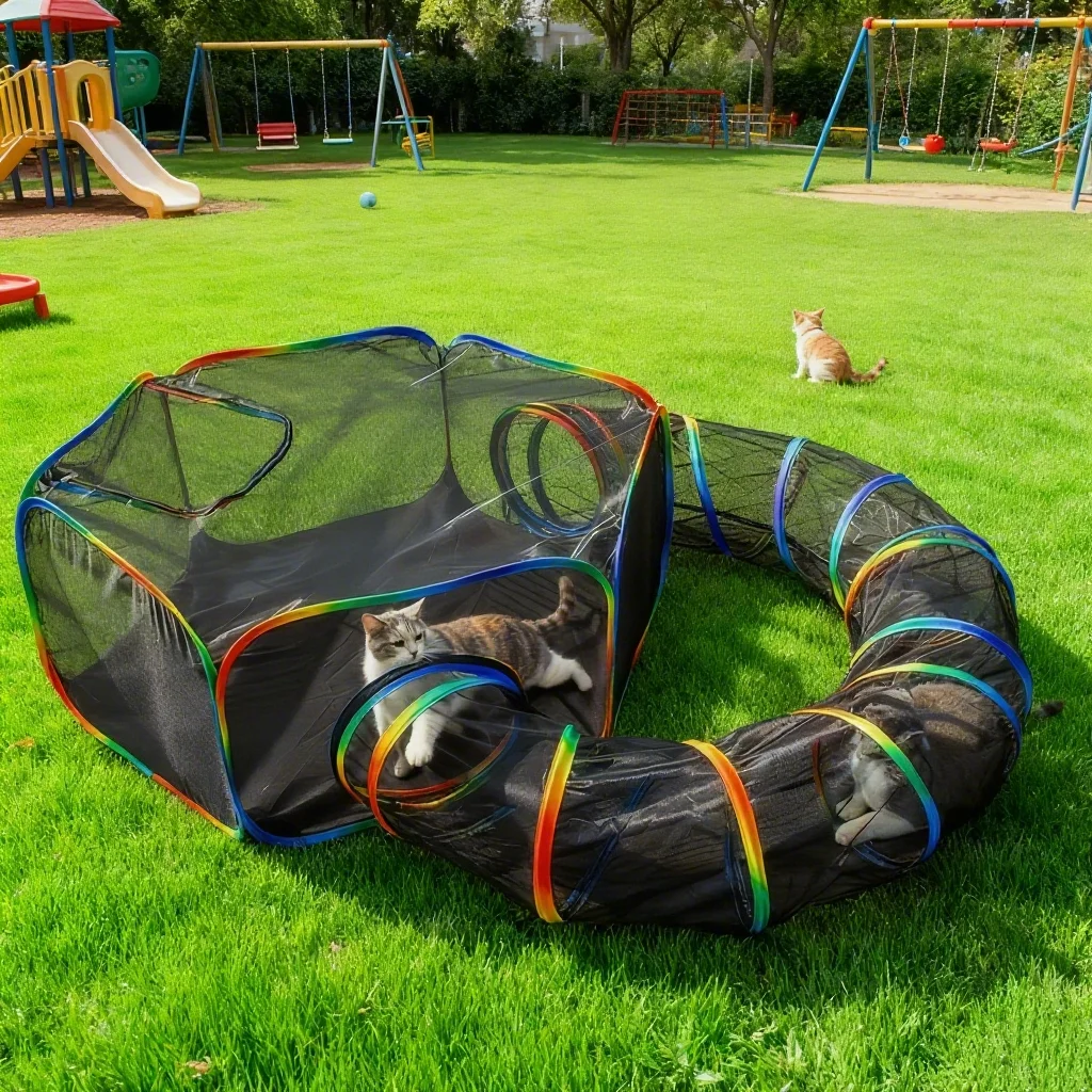 Наружный дом для домашних кошек, игровая площадка, портативная складная палатка, туннель, приятный для маленьких животных дизайн для игры в кошки
Наружный дом для домашних кошек, игровая площадка, портативная складная палатка, туннель, приятный для маленьких животных дизайн для игры в кошки