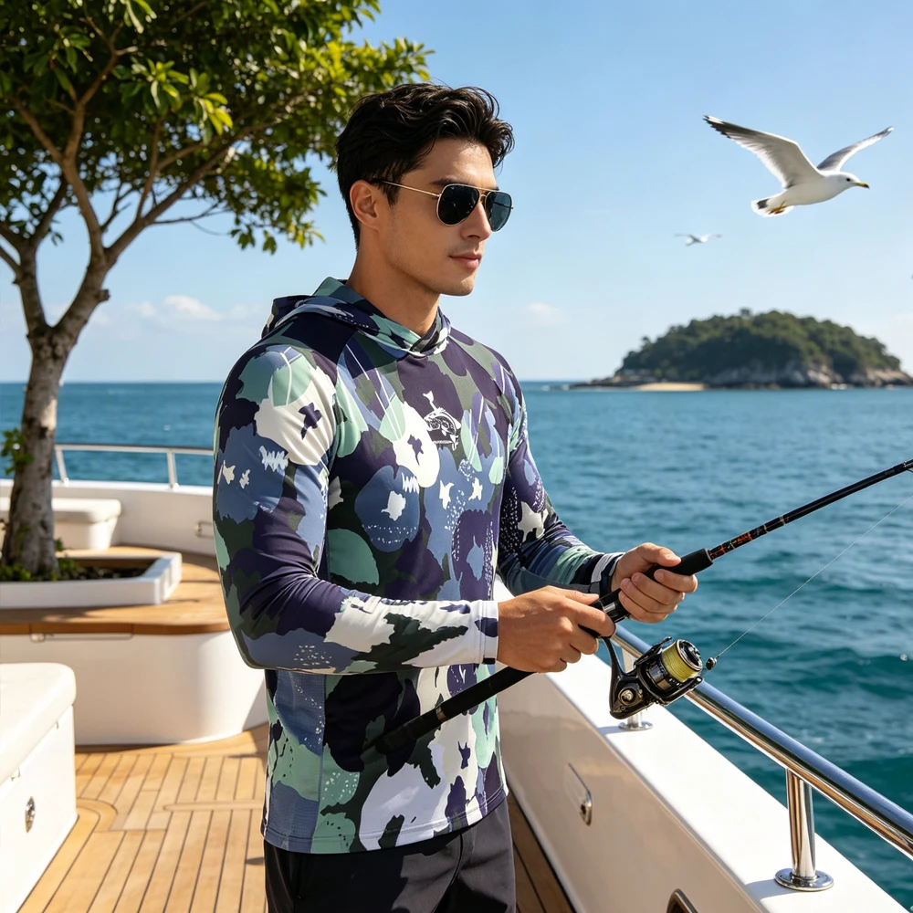 Men Long Sleeve Fishing Hoodies Breathable Quick Dry Fishing Clothing Shirt Outdoor Sun Protection Fishing Top Wear for Fishing
Men Long Sleeve Fishing Hoodies Breathable Quick Dry Fishing Clothing Shirt Outdoor Sun Protection Fishing Top Wear for Fishing