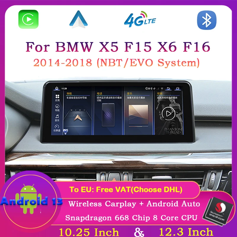 Android 13 Snapdragon 668 Navigation Car Radio Stereo Video Multimedia Player for BMW X5 F15 X6 F16 2014-2018 Wireless carplay
Android 13 Snapdragon 668 Navigation Car Radio Stereo Video Multimedia Player for BMW X5 F15 X6 F16 2014-2018 Wireless carplay