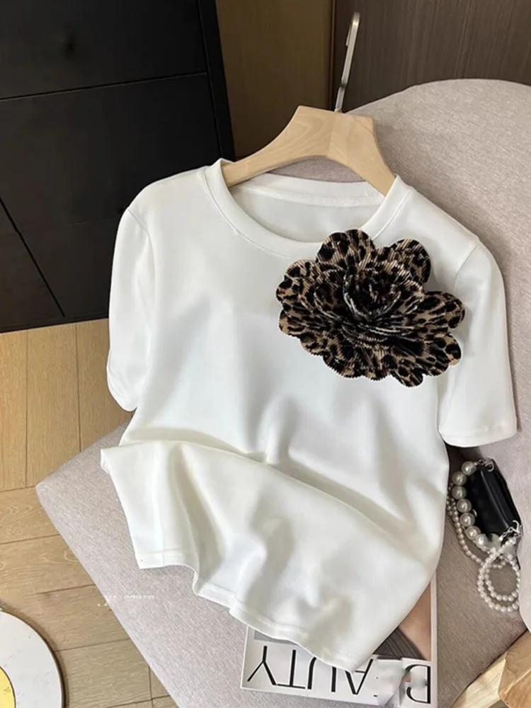 Casual O Neck Loose Quarter Sleeves T-shirts Patchwork Elegant Tops Three-dimensional Flower New All-match Moda Tshirt
Casual O Neck Loose Quarter Sleeves T-shirts Patchwork Elegant Tops Three-dimensional Flower New All-match Moda Tshirt