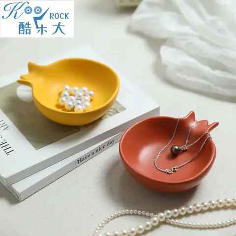 Ceramic Pomegranate Bowls - Elegant Jewish New Year Tableware Set, Rosh Hashanah Dinnerware for Honey & Fruits, Gift
