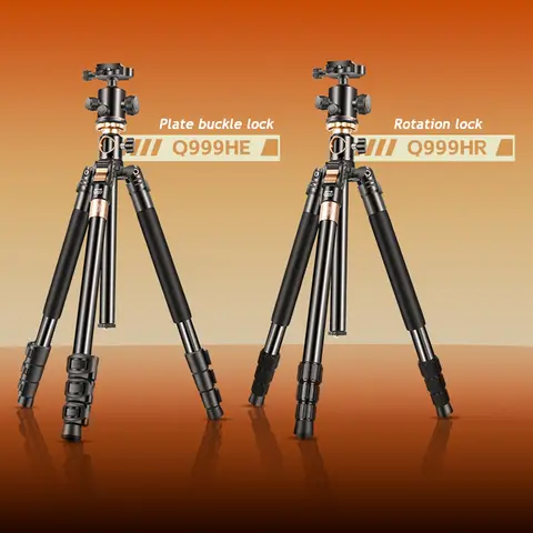 QZSD Q999HE Q999HR Ball Head Aluminum Alloy Camera Tripod Professional Photography Portable Stand for Dslr Camera Folding Tripod