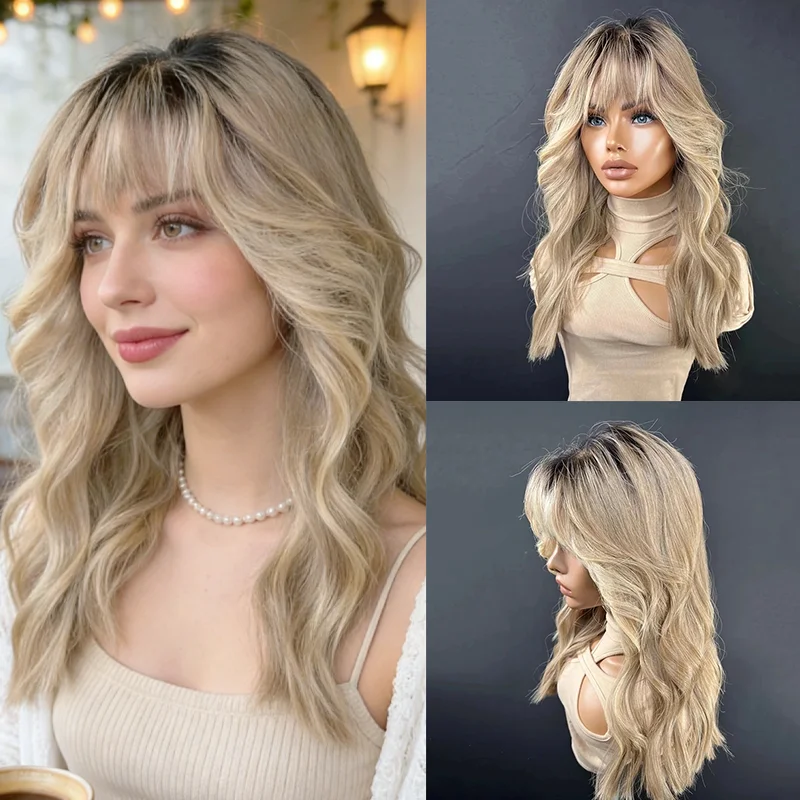 Парик с эффектом омбре, светло-русый, с челкой, для косплея Колумбины Мику, для повседневного использования, с полной челкой, свободные волны, синтетический парик на сетке для женщин
Парик с эффектом омбре, светло-русый, с челкой, для косплея Колумбины Мику, для повседневного использования, с полной челкой, свободные волны, синтетический парик на сетке для женщин