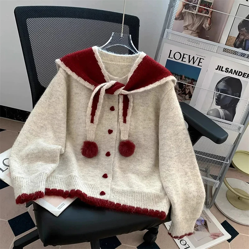 Preppy Style Shawl Cardigan Women Sweet Korean Fashion Loose Sweater Long Sleeve Single Breasted Lazy Casual Jumpers Top
Preppy Style Shawl Cardigan Women Sweet Korean Fashion Loose Sweater Long Sleeve Single Breasted Lazy Casual Jumpers Top