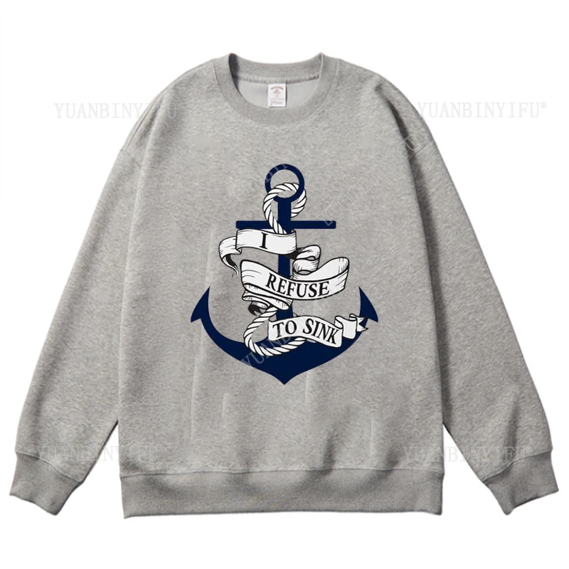 Классический свитшот Harajuku Refuse To Sink Marine Marine Boat Anchor с круглым вырезом и длинными рукавами, свободная футболка унисекс, повседневная и универсальная
Классический свитшот Harajuku Refuse To Sink Marine Marine Boat Anchor с круглым вырезом и длинными рукавами, свободная футболка унисекс, повседневная и универсальная