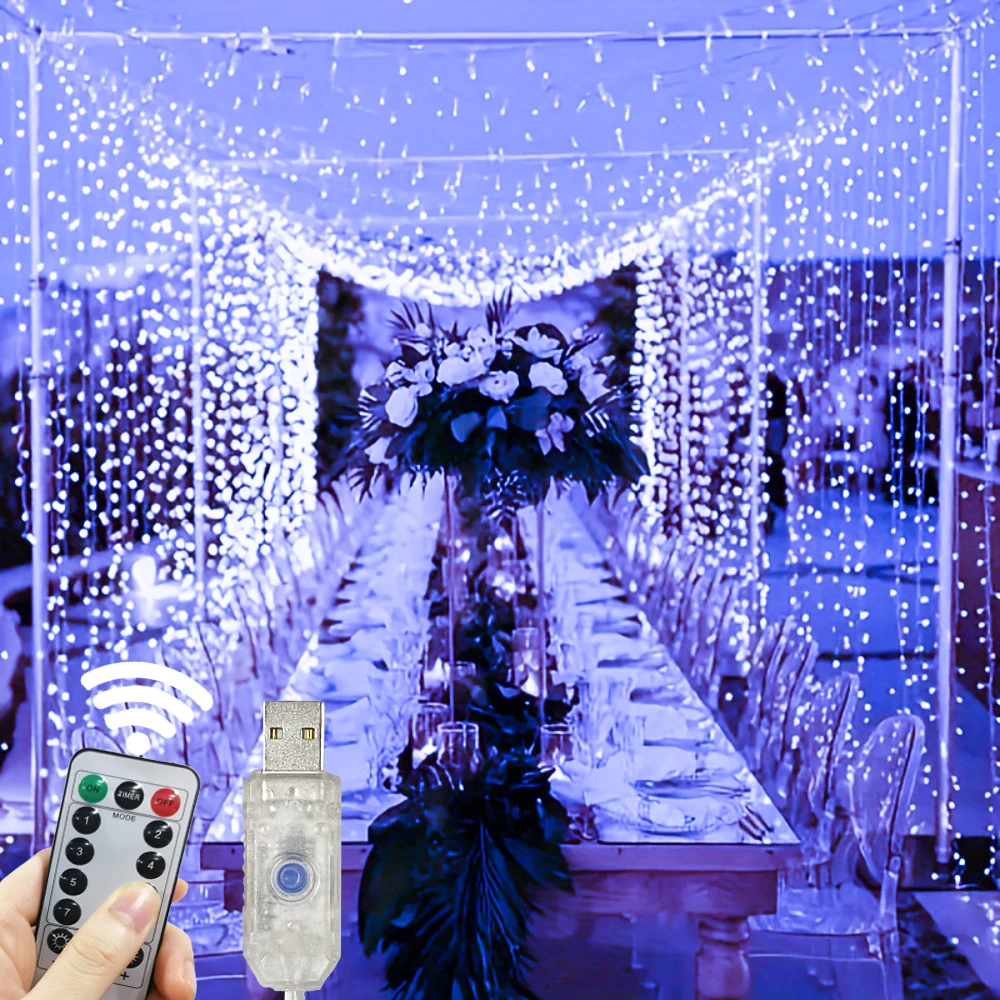 LED Curtain String Lights Festival Christmas Decoration 8 Mode Usb Holiday Wedding party Garland Light for Bedroom Home Outdoor
LED Curtain String Lights Festival Christmas Decoration 8 Mode Usb Holiday Wedding party Garland Light for Bedroom Home Outdoor