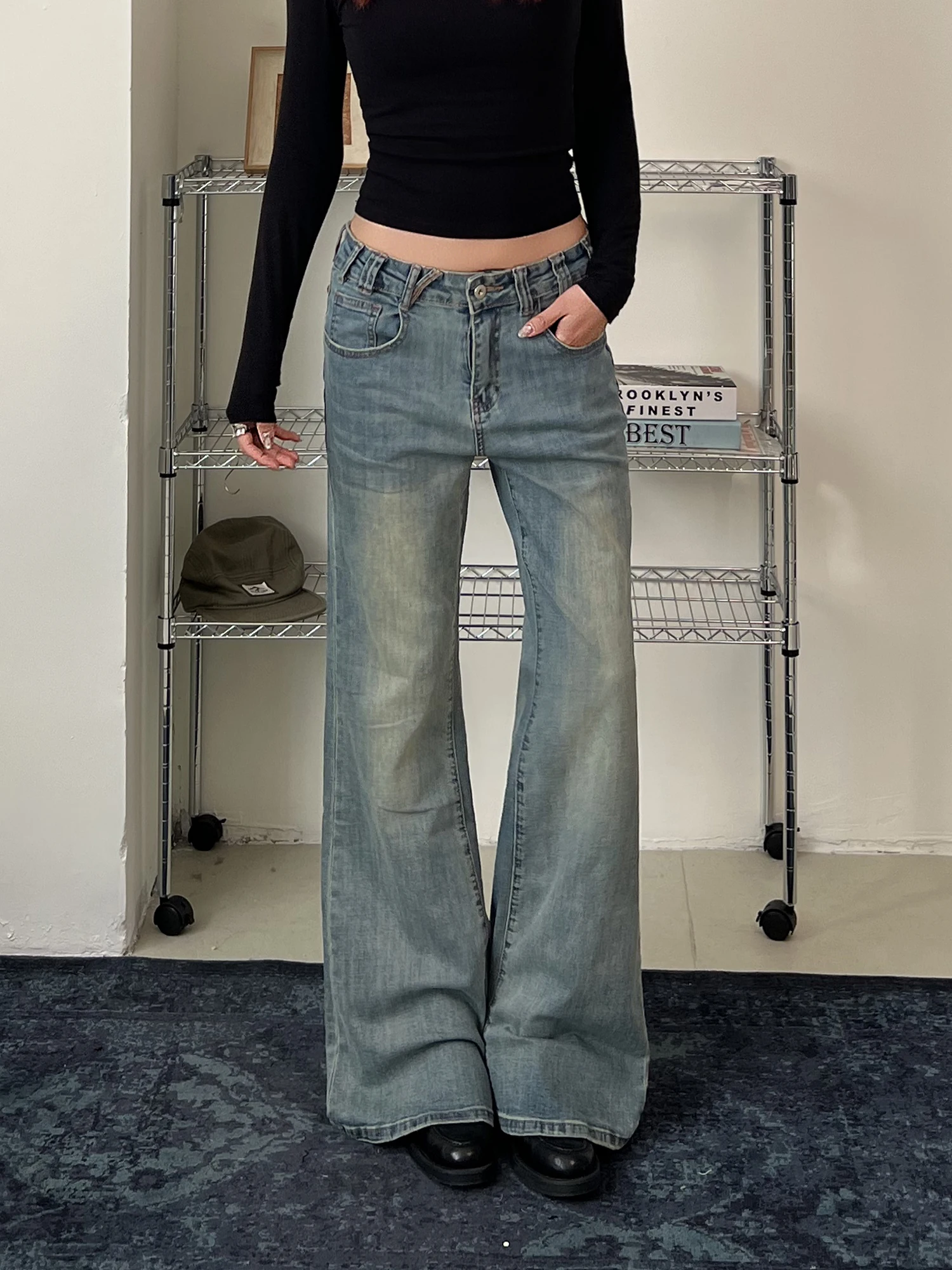 American Retro Waed Blue Bell Bot Jeans Slimming Hot Girl Casual Floor-Length Pants High Waist Denim Zipper Fly
American Retro Waed Blue Bell Bot Jeans Slimming Hot Girl Casual Floor-Length Pants High Waist Denim Zipper Fly
