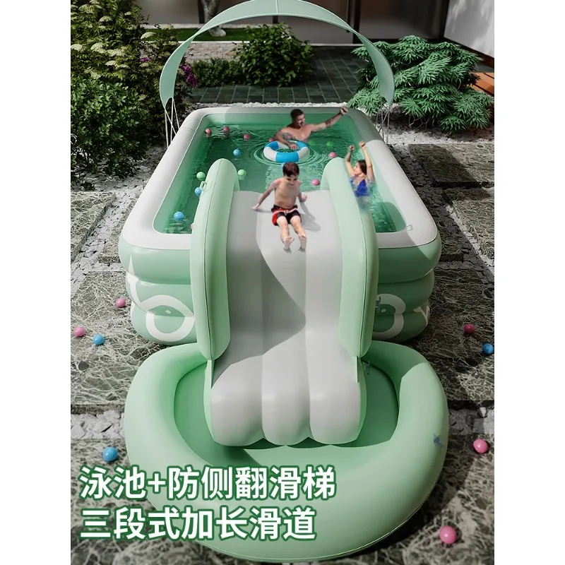 Inflatable Swimming Pool Family Kids Baby Family Thickened Adult Outdoor Large Pool with Slide Baby 
Inflatable Swimming Pool Family Kids Baby Family Thickened Adult Outdoor Large Pool with Slide Baby