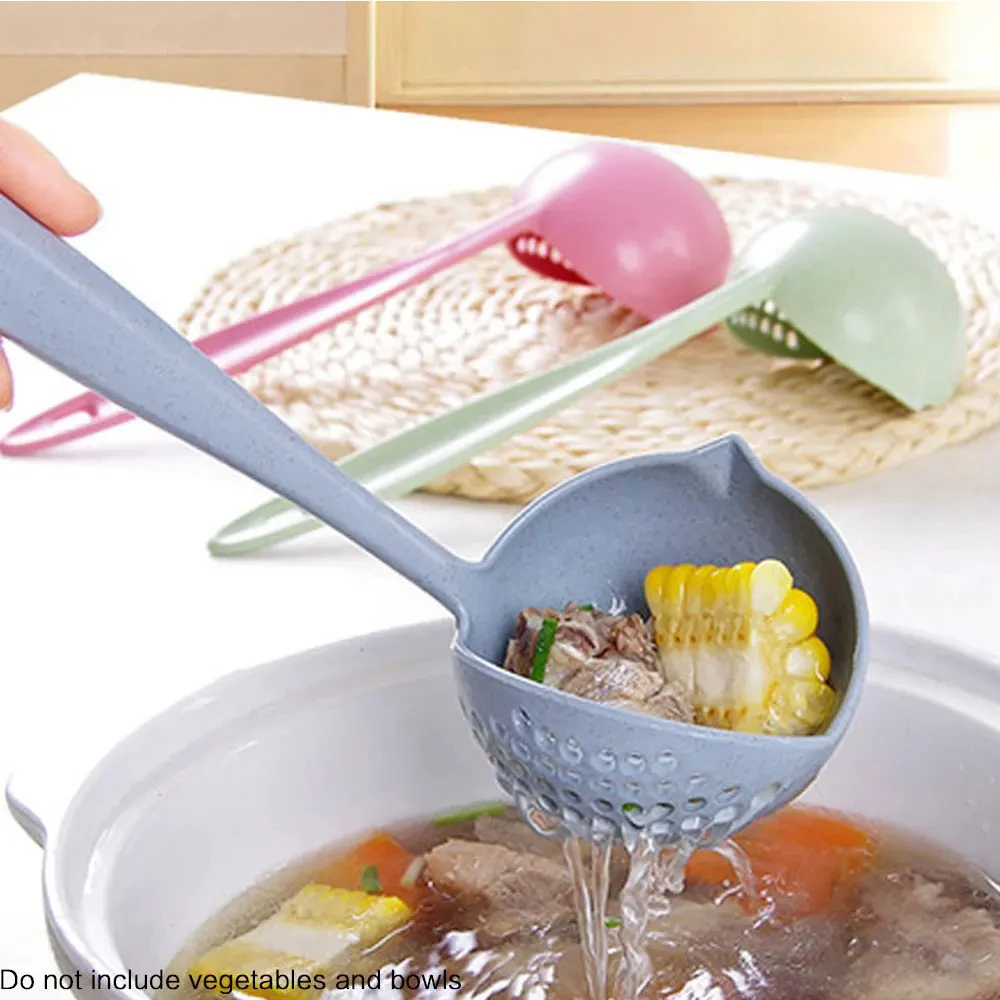 2 in 1 Long Handle Plastic Spoon Colander Filter for Hot Pot Soup Pasta, Kitchen Utensils Strainer Skimmer Tableware
2 in 1 Long Handle Plastic Spoon Colander Filter for Hot Pot Soup Pasta, Kitchen Utensils Strainer Skimmer Tableware