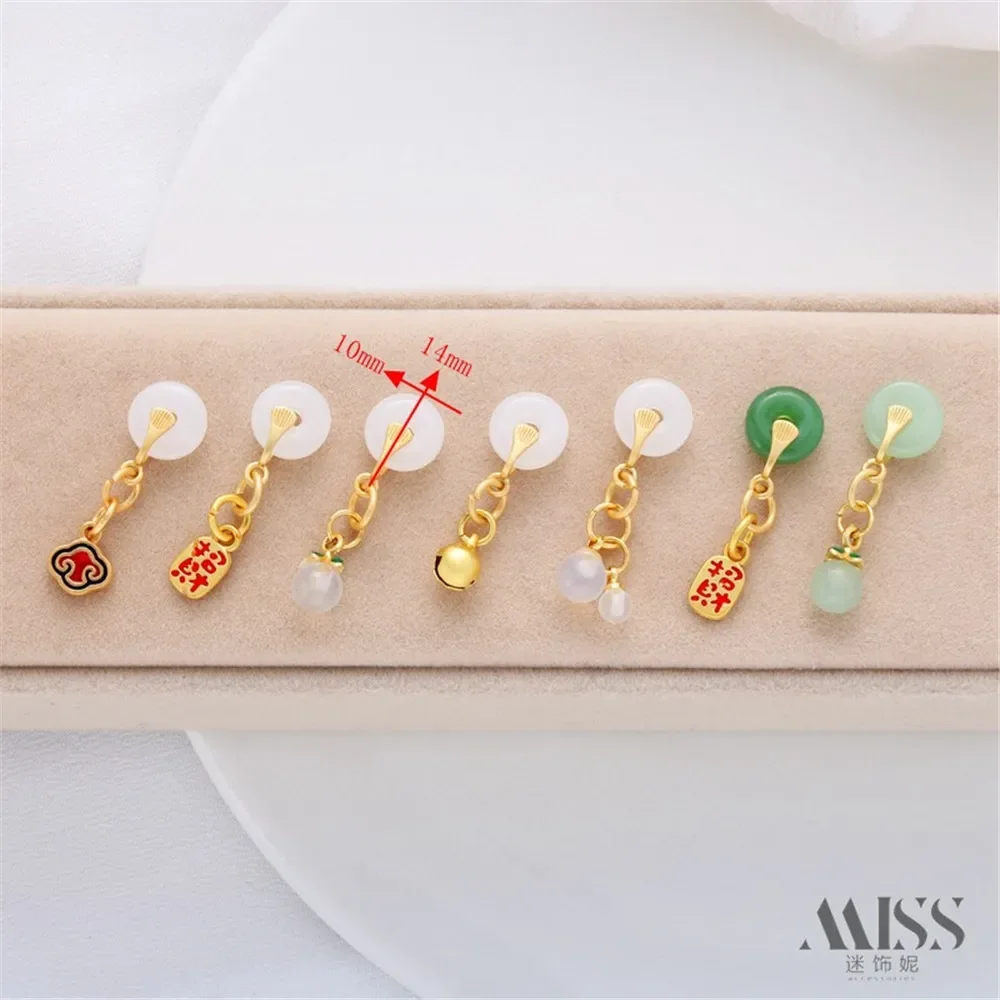 Ancient Gold Mute Gold Dripping Oil Jadeite Green and White Jade Safety Buckle Pendant DIY Bracelet Necklace Earrings Accessorie
Ancient Gold Mute Gold Dripping Oil Jadeite Green and White Jade Safety Buckle Pendant DIY Bracelet Necklace Earrings Accessorie