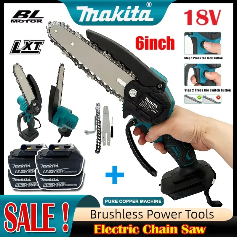 Makita 6 Inch Chain Saw Electric Saw Handheld Portable Wood Logging Chainsaw Garden Pruning Wood Power Tool for 18V Battery
Makita 6 Inch Chain Saw Electric Saw Handheld Portable Wood Logging Chainsaw Garden Pruning Wood Power Tool for 18V Battery