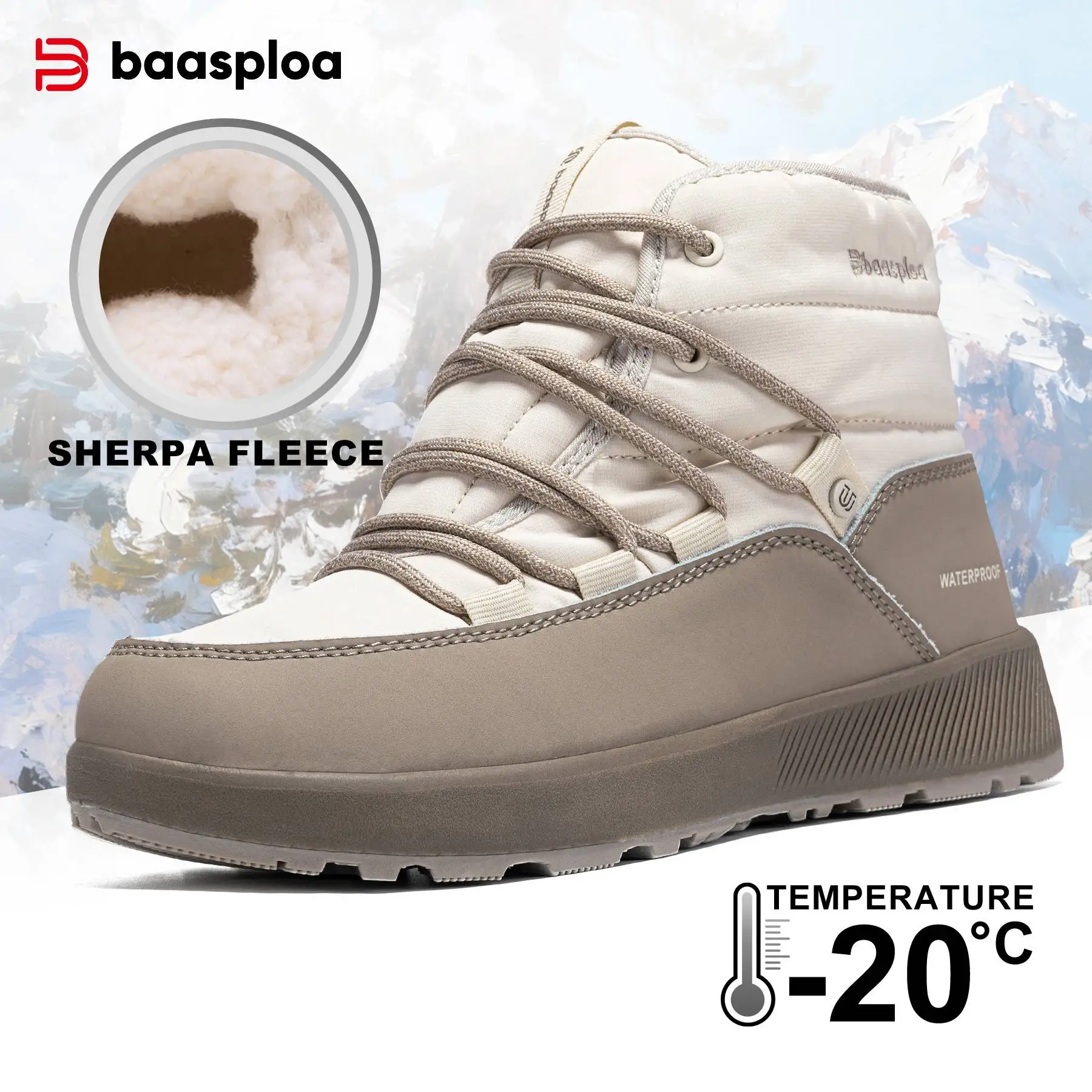 Baasploa Women Cotton Shoes New Winter Casual Waterproof Plush Warm Snow Boots Female Outdoor Non-Slip Lace up Walking Shoes
Baasploa Women Cotton Shoes New Winter Casual Waterproof Plush Warm Snow Boots Female Outdoor Non-Slip Lace up Walking Shoes 