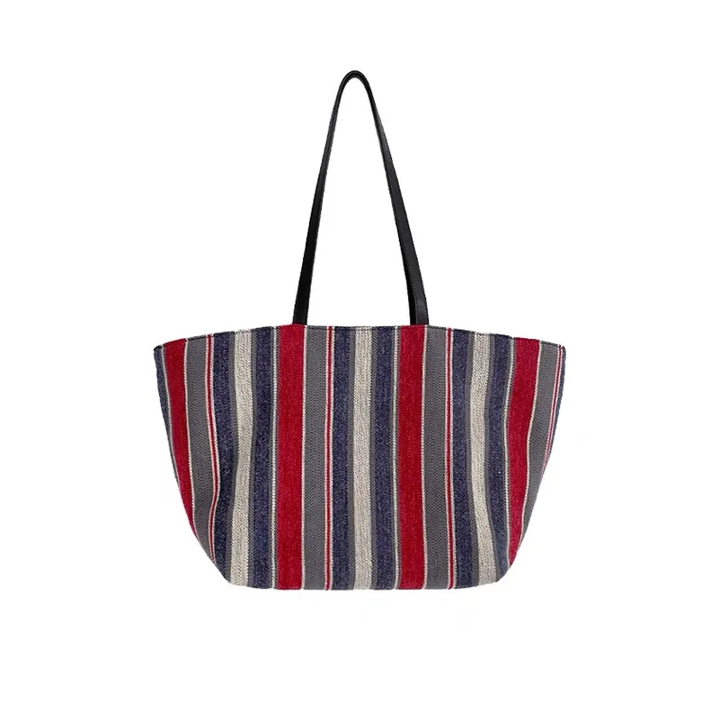 Red and White Striped Tote Bag 2024 New Canvas Bag Fashionable Large Capacity Single Shoulder Underarm Bag for Women Commuting
Red and White Striped Tote Bag 2024 New Canvas Bag Fashionable Large Capacity Single Shoulder Underarm Bag for Women Commuting