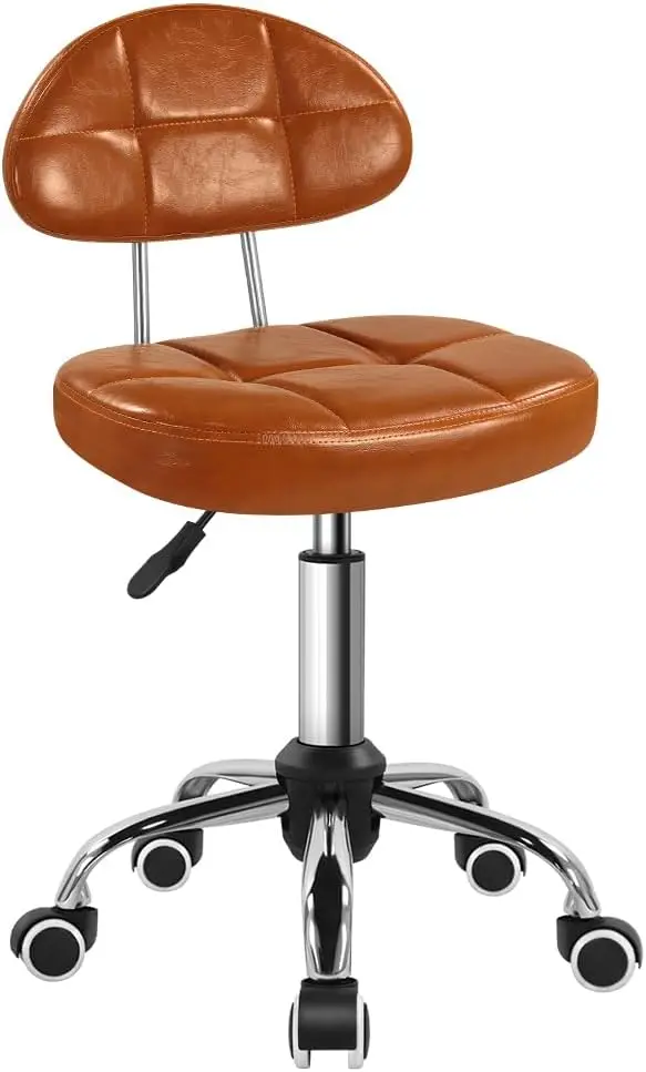 Swivel Stool with Backrest, Height Adjustable Rolling Stool Chair for Work Salon Tattoo SPA, 360 Degree Wheels, Orange-Brown
Swivel Stool with Backrest, Height Adjustable Rolling Stool Chair for Work Salon Tattoo SPA, 360 Degree Wheels, Orange-Brown