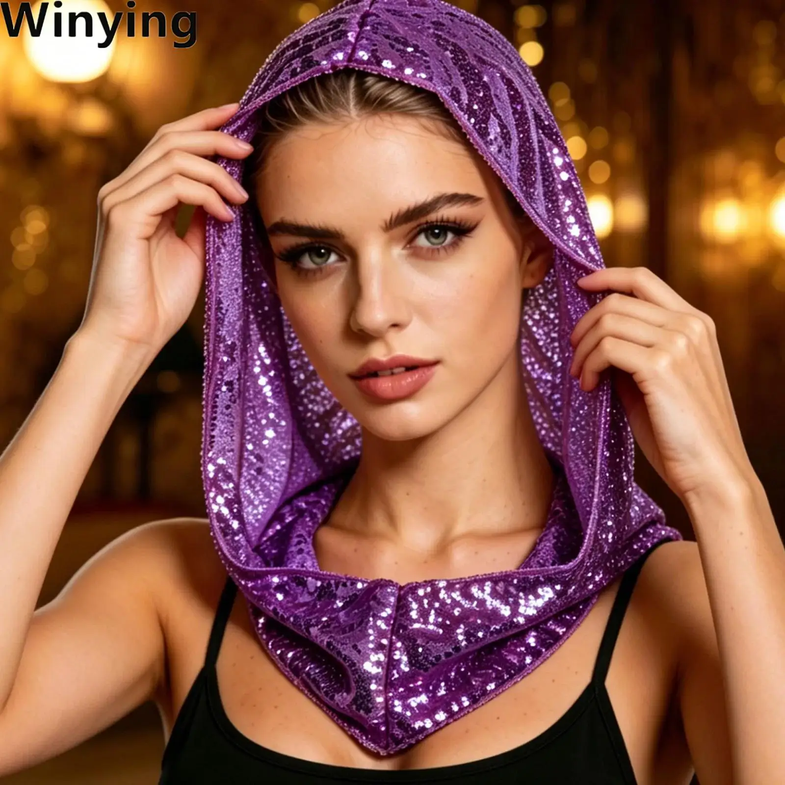 Women Pull-on Hat Cap Hood Headscarf Sparkly Bandana Costume Accessaries for Daily Wear Party Festival Events
Women Pull-on Hat Cap Hood Headscarf Sparkly Bandana Costume Accessaries for Daily Wear Party Festival Events