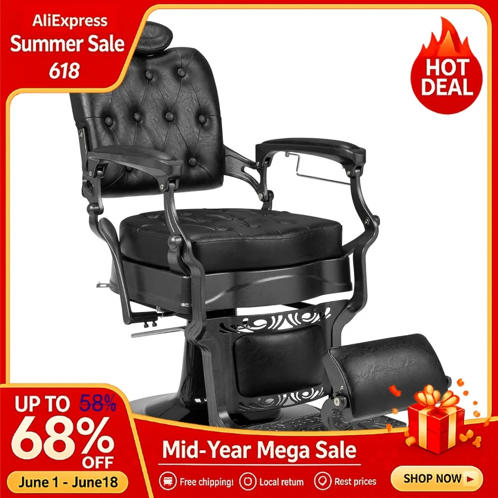 700lbs Capacity Vintage Hydraulic Barber Chair 360° Rotatable with Headrest Square Backrest Salon Spa Equipment, Custom
700lbs Capacity Vintage Hydraulic Barber Chair 360° Rotatable with Headrest Square Backrest Salon Spa Equipment, Custom