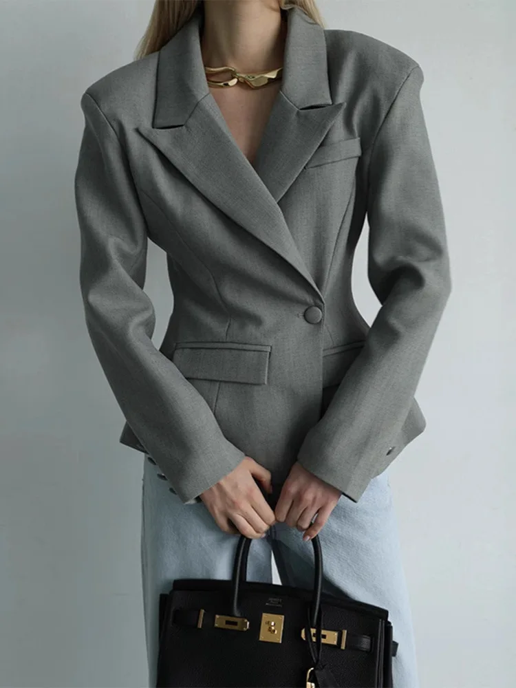 Модный однобортный пиджак, пальто, женская элегантная куртка с длинным рукавом и v-образным вырезом, осенняя офисная женская верхняя одежда, новинка
Модный однобортный пиджак, пальто, женская элегантная куртка с длинным рукавом и v-образным вырезом, осенняя офисная женская верхняя одежда, новинка