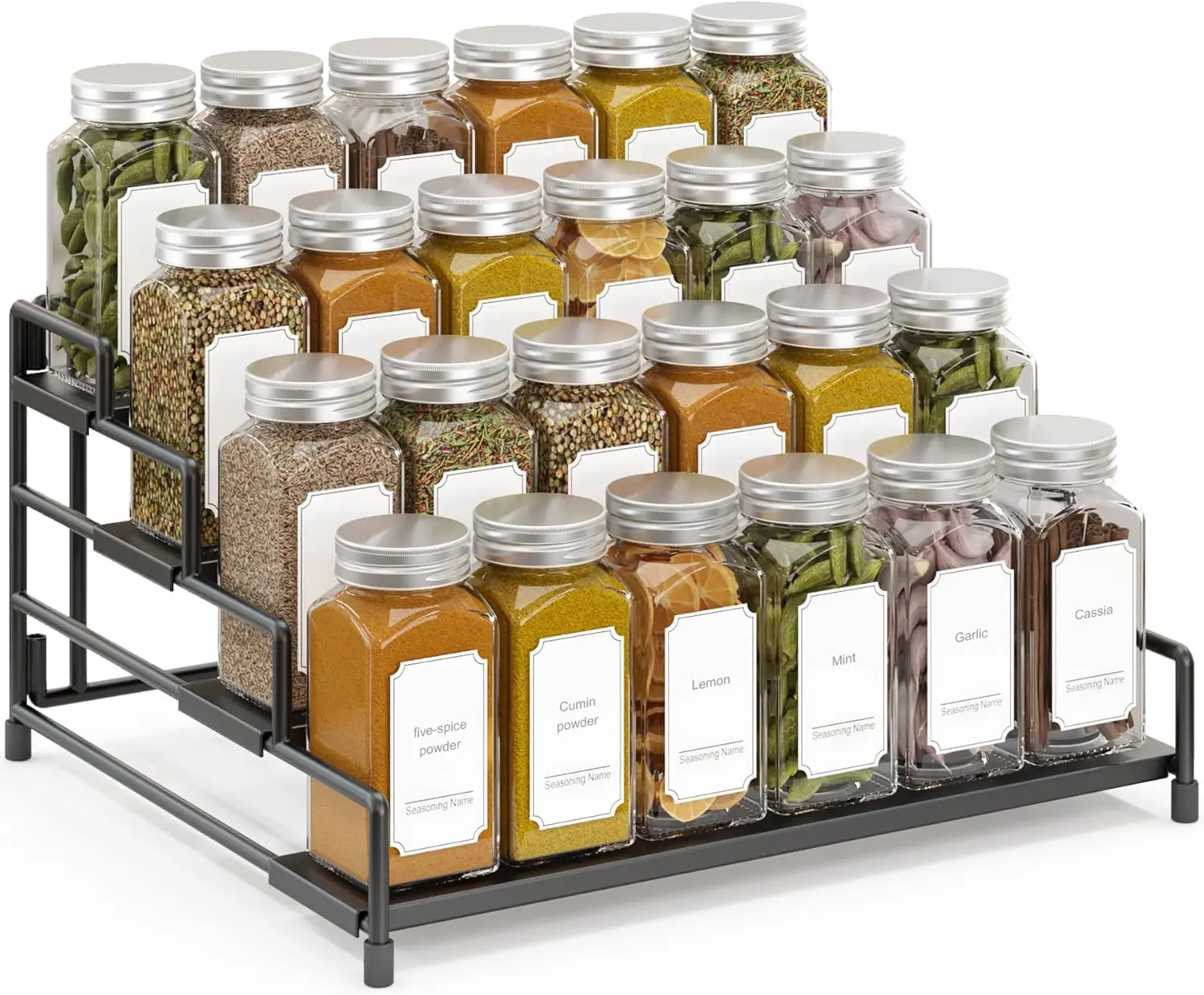 4-Tier Adjustable Spice Rack Organizer, Metal Tiered Shelf for Cabinet or Countertop (Black, 1 Pack)
4-Tier Adjustable Spice Rack Organizer, Metal Tiered Shelf for Cabinet or Countertop (Black, 1 Pack)