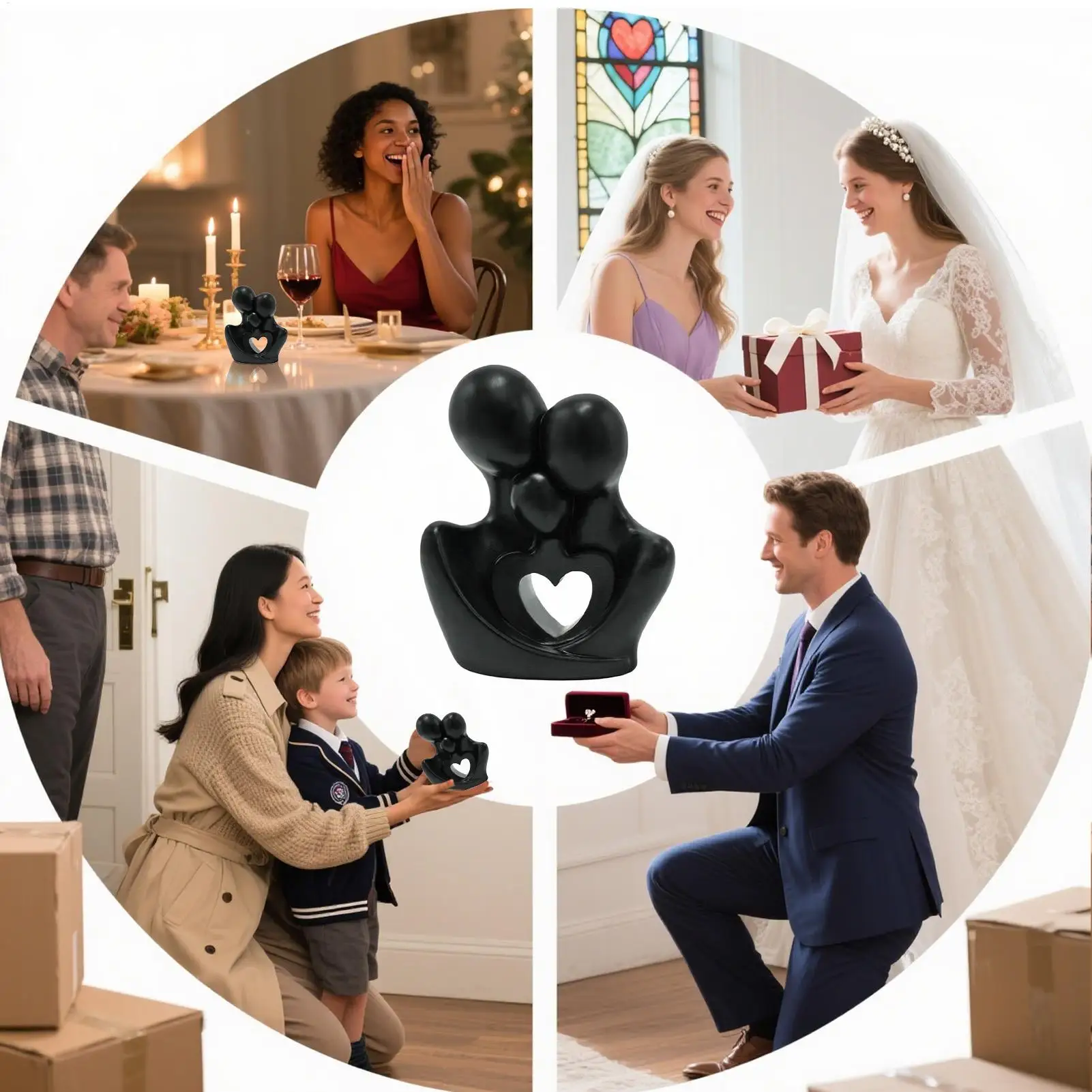 Family Figurines Abstract Resin Family of 3 Figurines Handcrafted Decoration for Home Birthday TV Stand Christmas Thanksgiving 
Family Figurines Abstract Resin Family of 3 Figurines Handcrafted Decoration for Home Birthday TV Stand Christmas Thanksgiving