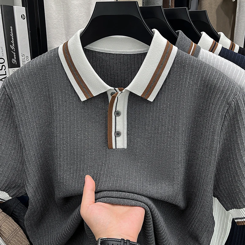 Men's Summer Breathable Cool Mesh Color Block Striped Textured Short Sleeve Knit Polo Shirt
Men's Summer Breathable Cool Mesh Color Block Striped Textured Short Sleeve Knit Polo Shirt