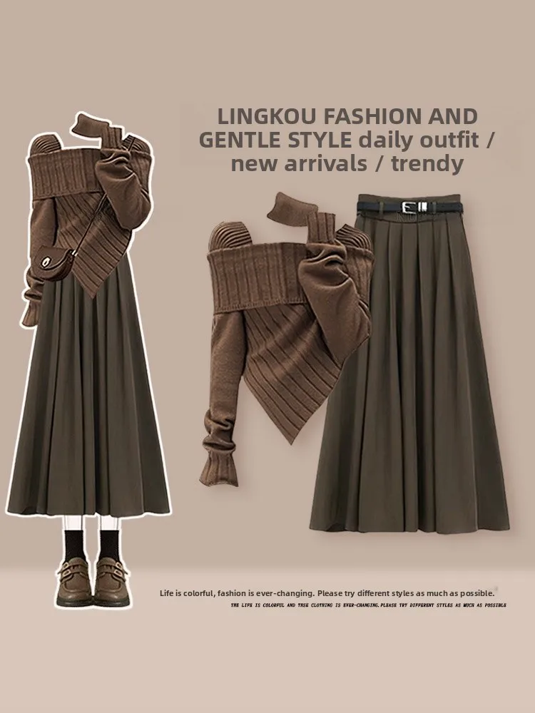 plus Size Autumn Winter Mermaid Set Women's Vintage Luxury Anti-Aging Knitted Top High Waist Slimming Skirt Two Piece Set
plus Size Autumn Winter Mermaid Set Women's Vintage Luxury Anti-Aging Knitted Top High Waist Slimming Skirt Two Piece Set
