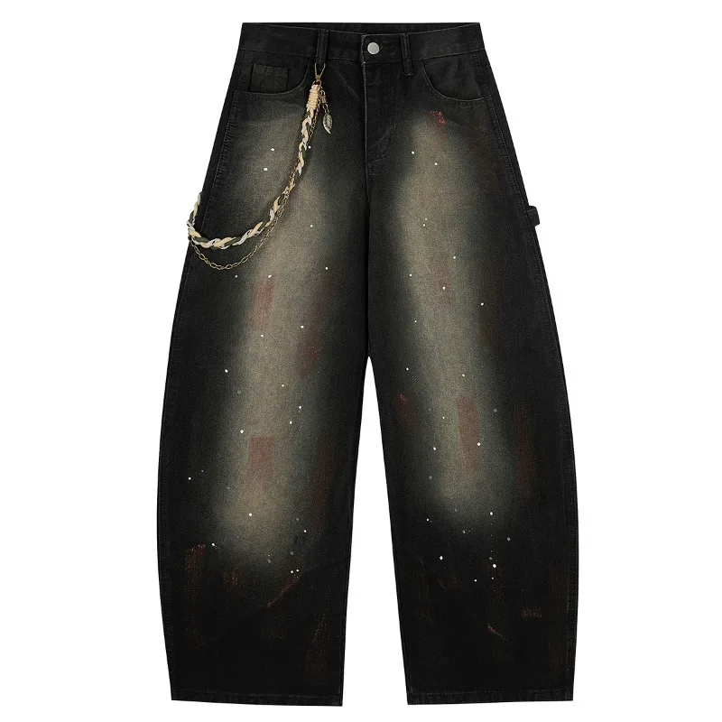 KIDWHXR Denim Pant Men Streetwear Contrast Color Printed Washed Man Harem Pant Retro Distressed Loose Versatile Male Trousers
KIDWHXR Denim Pant Men Streetwear Contrast Color Printed Washed Man Harem Pant Retro Distressed Loose Versatile Male Trousers