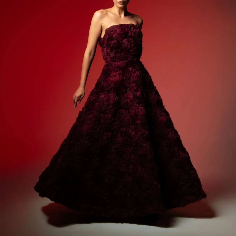Customized Burgundy Intricate Matching Handmade Flower Pleat Ruched A-line Strapless Floor-Length Evening Dresses Exquisite
Customized Burgundy Intricate Matching Handmade Flower Pleat Ruched A-line Strapless Floor-Length Evening Dresses Exquisite