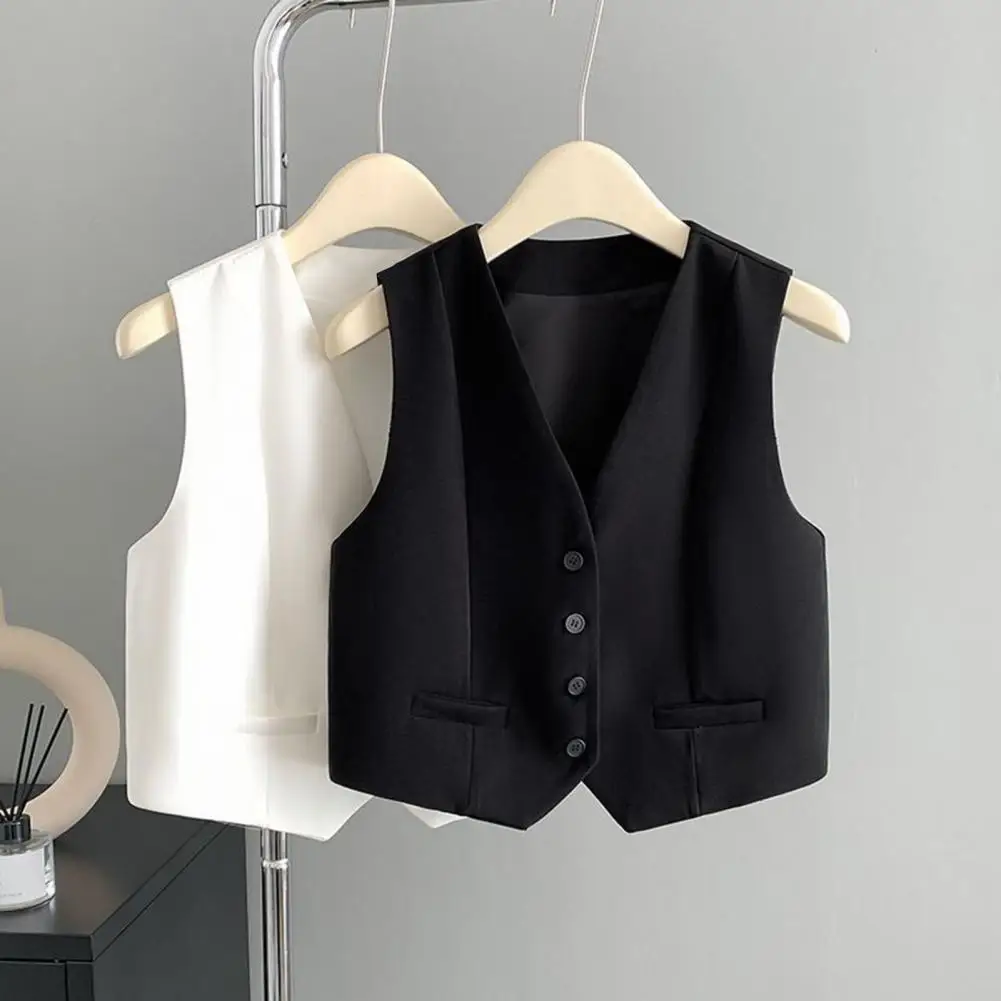 Women Waistcoat Vest Vintage Sleeveless Dressy Suit Casual Button Up V-Neck Vest for Daily Wear Office V-neck Short Vests
Women Waistcoat Vest Vintage Sleeveless Dressy Suit Casual Button Up V-Neck Vest for Daily Wear Office V-neck Short Vests