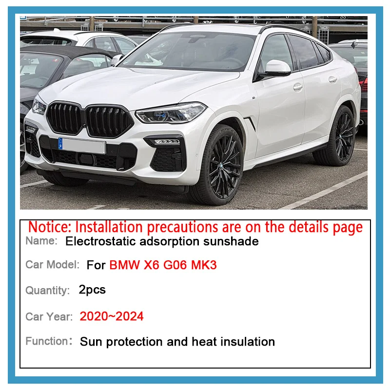 Car Insulation Sunroof Sunshades For BMW X6 G06 MK3 2020~2024 Electrostatic Adsorption Suede Skylight UV Protector Accessories
Car Insulation Sunroof Sunshades For BMW X6 G06 MK3 2020~2024 Electrostatic Adsorption Suede Skylight UV Protector Accessories