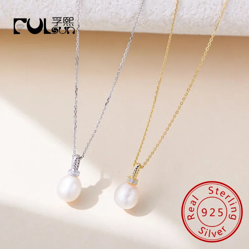 925 Sterling Silver 14K Gold Plated Natural Freshwater Pearl Pendant zircon Necklace for Women Fine jewelry
925 Sterling Silver 14K Gold Plated Natural Freshwater Pearl Pendant zircon Necklace for Women Fine jewelry