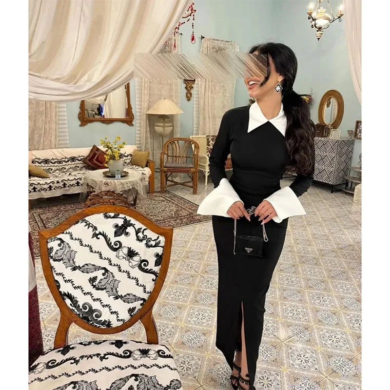 Elegant O-Neck Long Sleeve Prom Dress With Slit Straight Wedding Party Dresses Ankle-Length Evening Dress Custom Made 2024
Elegant O-Neck Long Sleeve Prom Dress With Slit Straight Wedding Party Dresses Ankle-Length Evening Dress Custom Made 2024