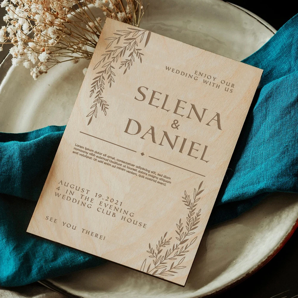 5pcs Custom Wooden Wedding Invitation Wedding Personalized Invitations,Rustic Wooden Wedding Invites,BohoWedding InvitationCar 
5pcs Custom Wooden Wedding Invitation Wedding Personalized Invitations,Rustic Wooden Wedding Invites,BohoWedding InvitationCar