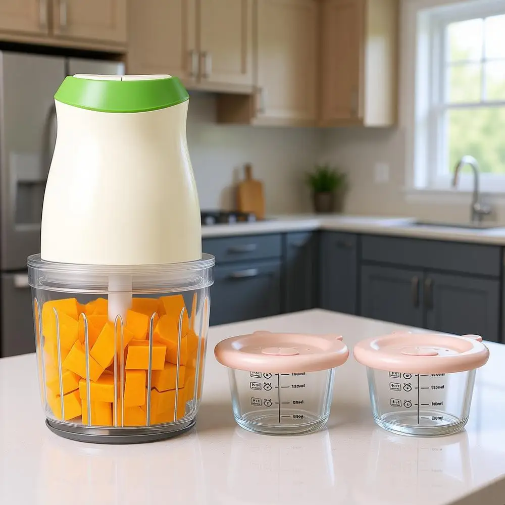 2-Speed Electric Food Processor with 8 Blades and 2x200ML Bowls for Chopping, Dicing, Mixing, and Grinding
2-Speed Electric Food Processor with 8 Blades and 2x200ML Bowls for Chopping, Dicing, Mixing, and Grinding