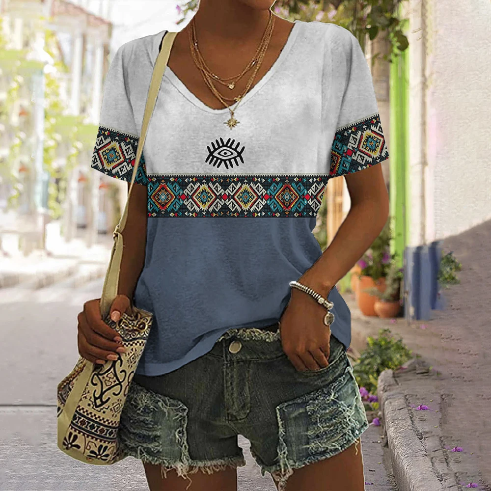 Women's T-Shirt Summer V-Neck T Shirt For Women Daily Fashion Short Sleeve Casual T-Shirt 3d Print Female Clothes
Women's T-Shirt Summer V-Neck T Shirt For Women Daily Fashion Short Sleeve Casual T-Shirt 3d Print Female Clothes