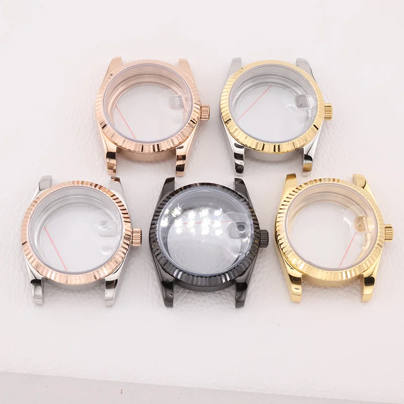 36MM gold Datejust Watch Case with Sapphire Crystal NH35 Mechanical Movement Mod Replacement Part for Watchmaking
36MM gold Datejust Watch Case with Sapphire Crystal NH35 Mechanical Movement Mod Replacement Part for Watchmaking