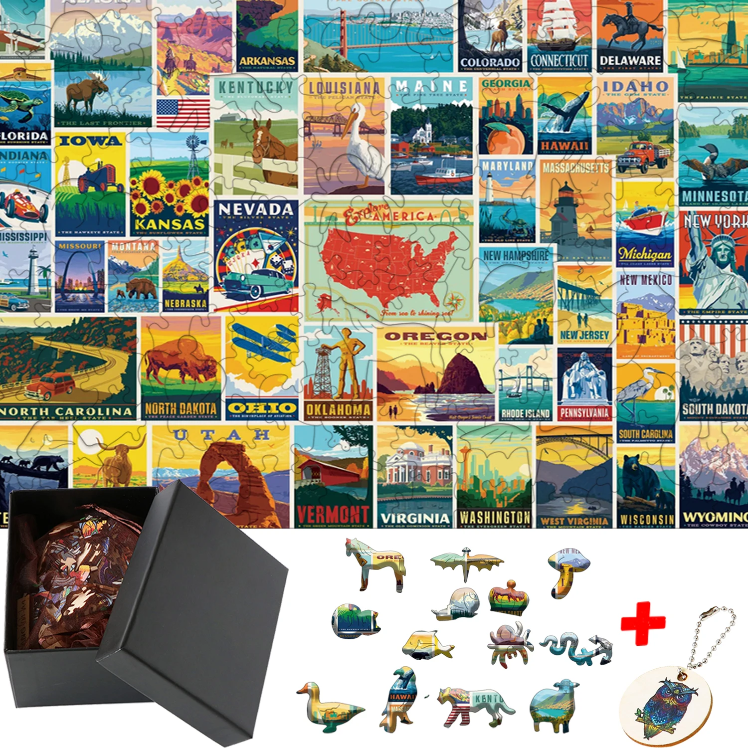 Keychain Games for Children Puzzle Educational Toys Jigsaw Wooden Animal Puzzles for Adults Kids Hobby Learning and Education
Keychain Games for Children Puzzle Educational Toys Jigsaw Wooden Animal Puzzles for Adults Kids Hobby Learning and Education