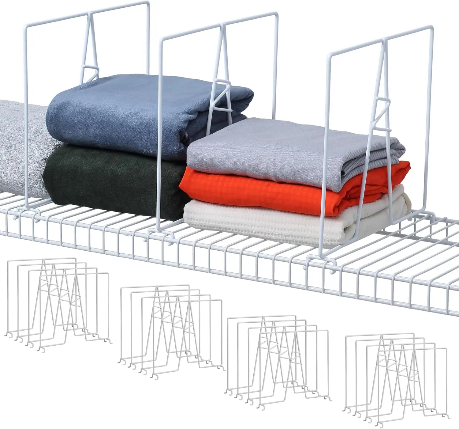 Белые проволочные разделители для полок, 8 штук, для полок глубиной 12 дюймов, простая установка без инструментов
Белые проволочные разделители для полок, 8 штук, для полок глубиной 12 дюймов, простая установка без инструментов