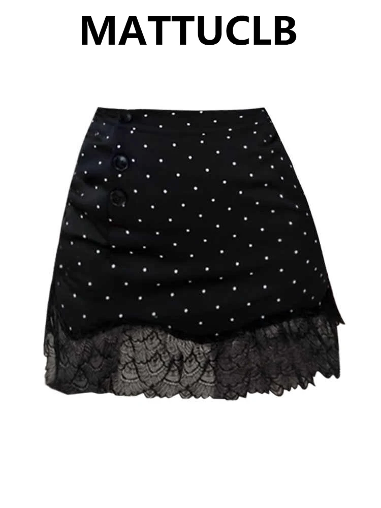 Summer Women A-line Gyaru Coquette Y2k 2000s Aesthetic Polka Dot Lace Patchwork Mini Skirt Korean Fashion French Vintage Skirt
Summer Women A-line Gyaru Coquette Y2k 2000s Aesthetic Polka Dot Lace Patchwork Mini Skirt Korean Fashion French Vintage Skirt